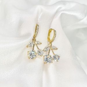 Rhinestone cherry earrings